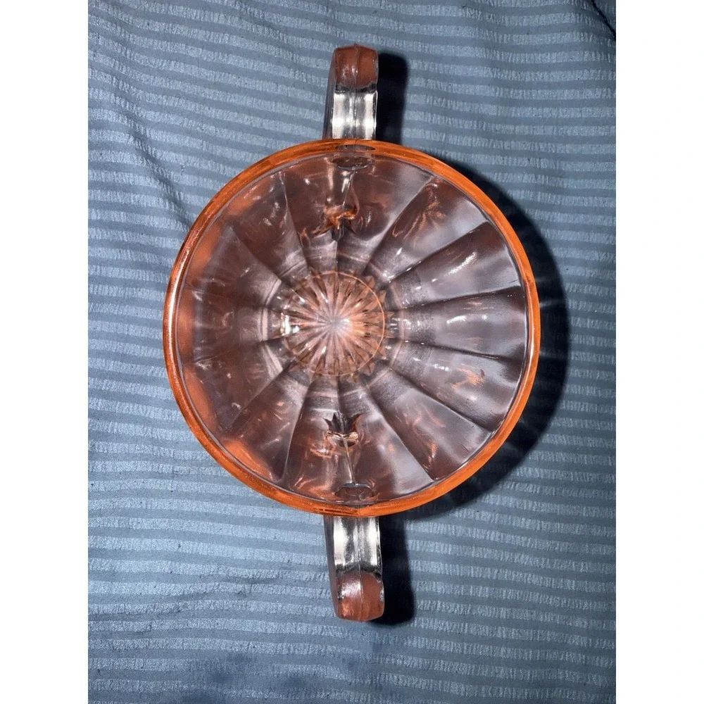 Vintage Pink Depression Glass Sugar Bowl Excellent Condition